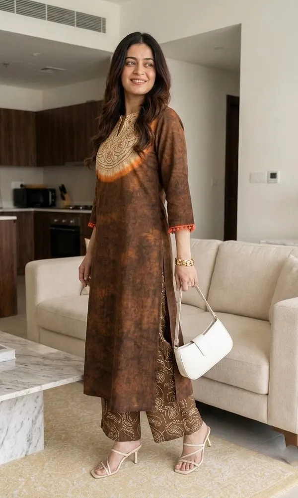 Meherika_Brown_Kurta_Set