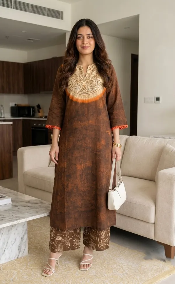 Meherika_Brown_Kurta_Set