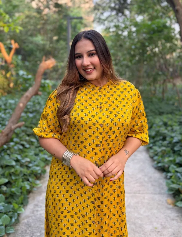Sunlit_Mustard_Printed_Dress