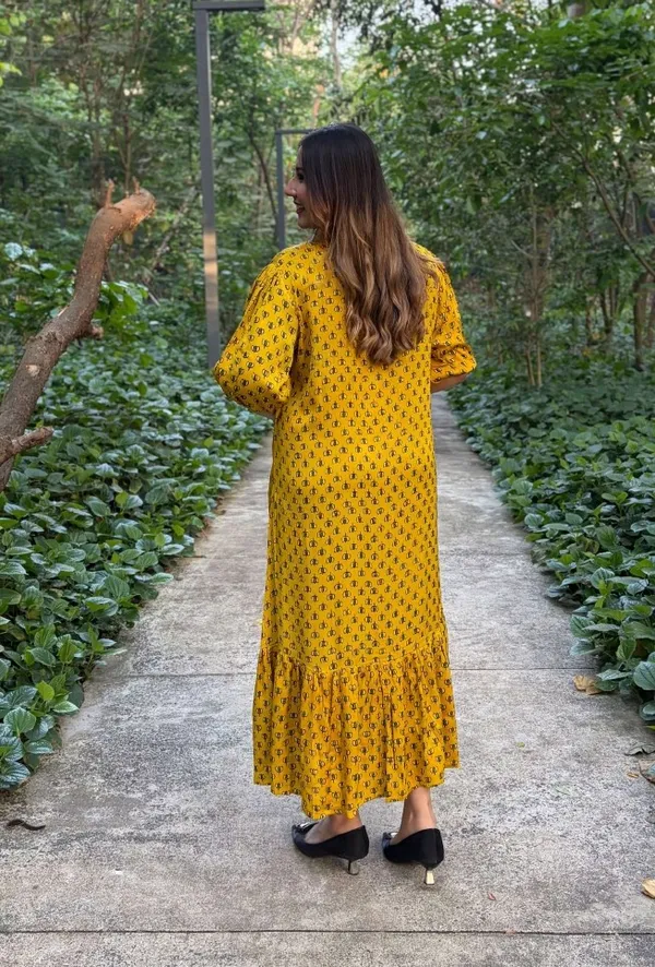 Sunlit_Mustard_Printed_Dress