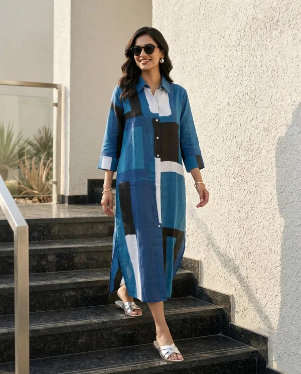 Indigo_Printed_Shirt_Dress