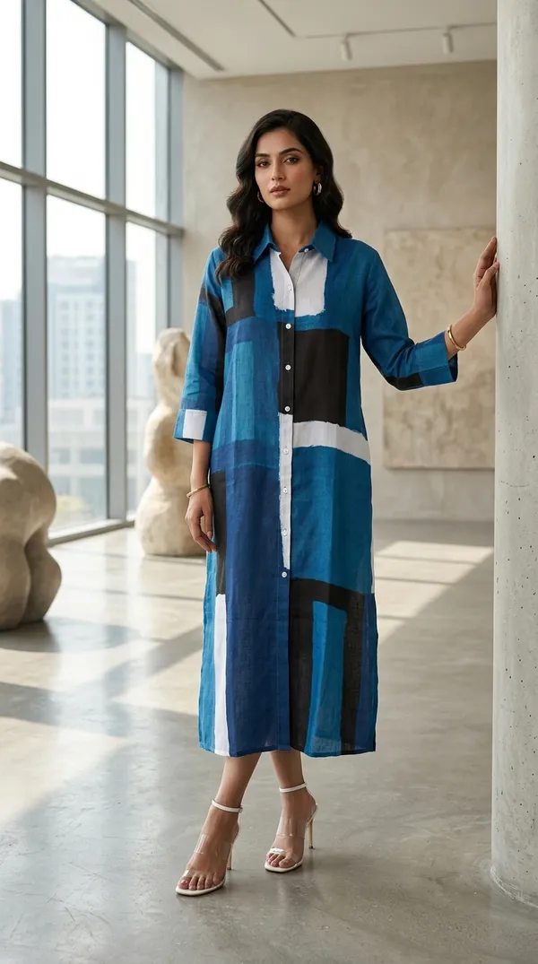 Indigo_Printed_Shirt_Dress