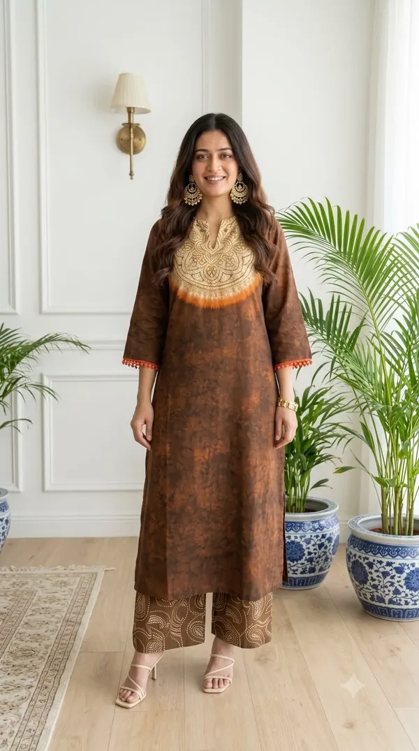 Meherika_Brown_Kurta_Set