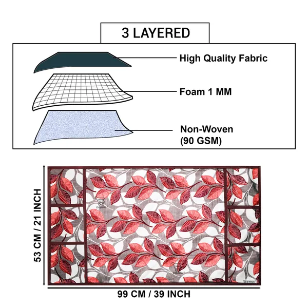 6_Pcs_Of_Cover_Appliances_Cover_Combo_Set_of_(1_Pc._Fridge_Top_Cover_+_1_Pc._Fridge_Handle_Cover_+_6_Pcs._Fridge_Mat_+_1_Pc._Wall_Hanging_Storage_Organizer)