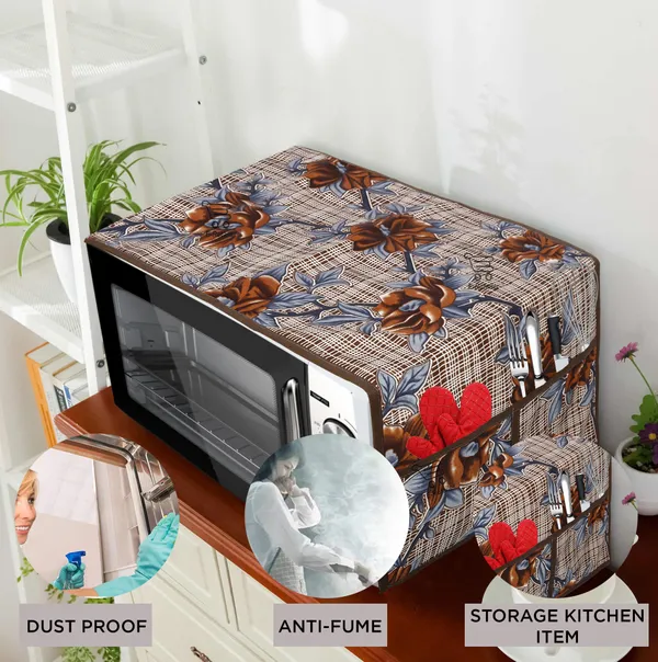 6_Pcs_Of_Cover_Appliances_Cover_Combo_Set_of_(1_Pc._Fridge_Top_Cover_+_2_Pcs._Fridge_Handle_Cover_+_6_Pcs._Fridge_Mat_+_1_Pc._Wall_Hanging_Storage_Organizer)