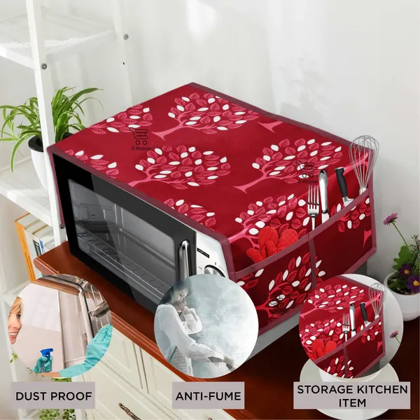 6_Pcs_Of_Cover_Appliances_Cover_Combo_Set_of_(1_Pc._Fridge_Top_Cover_+_2_Pcs._Fridge_Handle_Cover_+_1_Pc._Microwave_Oven_Cover_+_6_Pcs._Fridge_Mat_+_1_Pc._Wall_Hanging_Storage_Organizer)