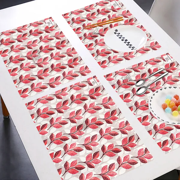 6_Pcs_Of_Cover_Multipurpose_Mats/Fridge_Mats/Refrigerator_Drawer_Mats_(Material-PP,_Color-Red,_Size-17.5X11.5_Inches)