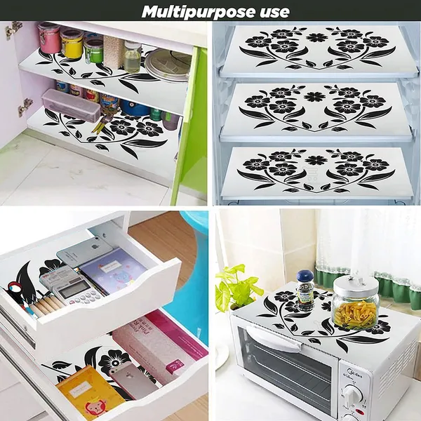 6_Pcs_Of_Cover_Appliance_Cover_Combo_Set_of_(1_Pc._Fridge_Top_Cover_+_1_Pc._Fridge_Handle_Cover_+_6_Pcs._Fridge_Mat)