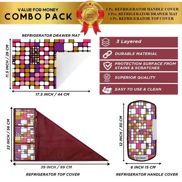 Appliance_Cover_Combo_Set_of_(1_Pc._Fridge_Top_Cover_+_1_Pc._Fridge_Handle_Cover_+_6_Pcs._Fridge_Mat)