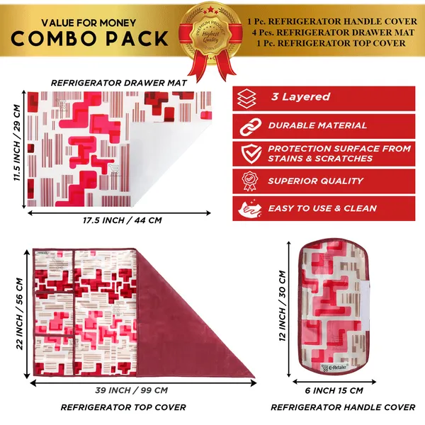 6_Pcs_Of_Cover_Appliance_Cover_Combo_Set_of_(1_Pc._Fridge_Top_Cover_+_6_Pcs._Fridge_Mat)