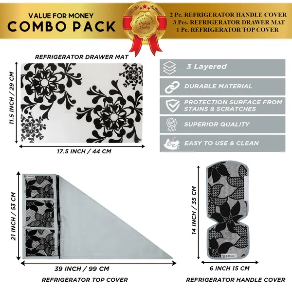 Appliance_Cover_Combo_Set_of_(1_Pc._Fridge_Top_Cover_+_2_Pcs._Fridge_Handle_Cover_+_3_Pcs._Fridge_Mat)