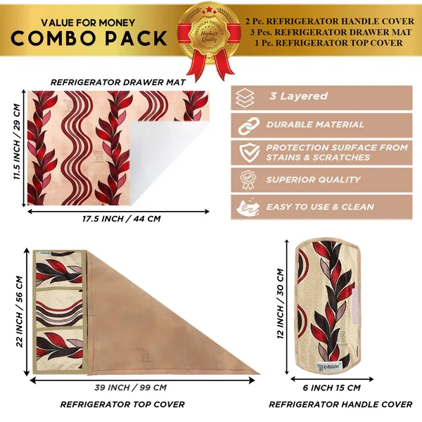 Appliance_Cover_Combo_Set_of_(1_Pc._Fridge_Top_Cover_+_2_Pcs._Fridge_Handle_Cover_+_3_Pcs._Fridge_Mat)