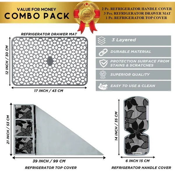 Appliance_Cover_Combo_Set_of_(1_Pc._Fridge_Top_Cover_+_2_Pcs._Fridge_Handle_Cover_+_3_Pcs._Fridge_Mat)