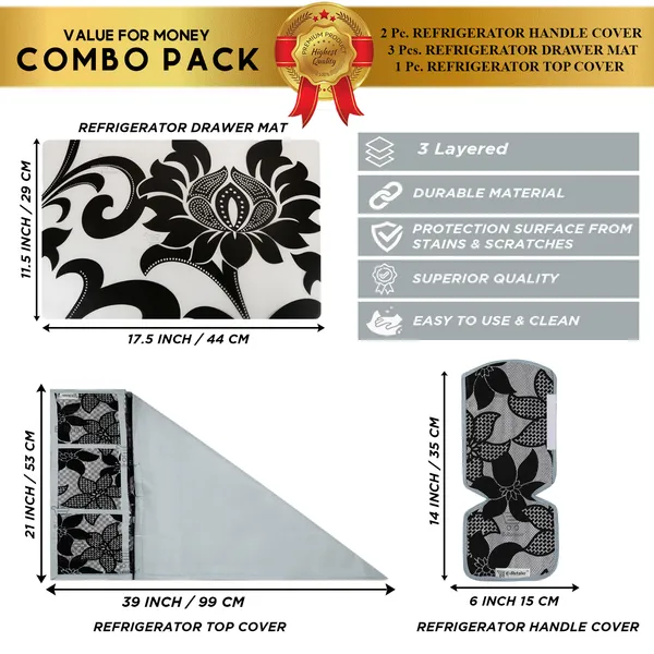 Appliance_Cover_Combo_Set_of_(1_Pc._Fridge_Top_Cover_+_2_Pcs._Fridge_Handle_Cover_+_3_Pcs._Fridge_Mat)