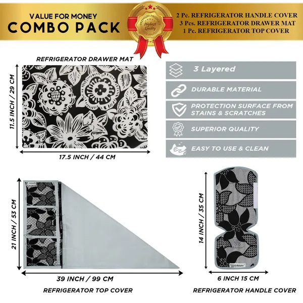 Appliance_Cover_Combo_Set_of_(1_Pc._Fridge_Top_Cover_+_2_Pcs._Fridge_Handle_Cover_+_3_Pcs._Fridge_Mat)