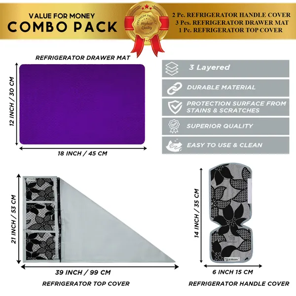 Appliance_Cover_Combo_Set_of_(1_Pc._Fridge_Top_Cover_+_2_Pcs._Fridge_Handle_Cover_+_3_Pcs._Fridge_Mat)
