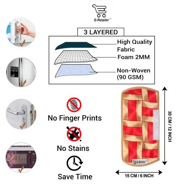 6_Pcs_Of_Cover_Appliances_Cover_Combo_Set_of_(1_Pc._Fridge_Top_Cover_+_1_Pc._Fridge_Handle_Cover_+_6_Pcs._Fridge_Mat_+_1_Pc._Wall_Hanging_Storage_Organizer)