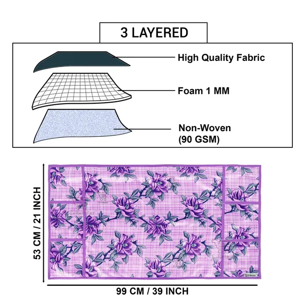 6_Pcs_Of_Cover_Appliance_Cover_Combo_Set_of_(1_Pc._Fridge_Top_Cover_+_1_Pc._Fridge_Handle_Cover_+_6_Pcs._Fridge_Mat)