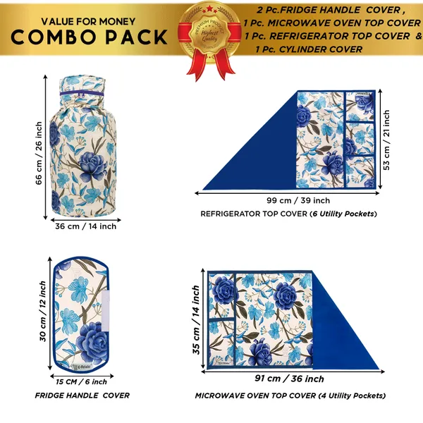6_Pcs_Of_Cover_Appliance_Cover_Combo_Set_of_(1_Pc._Fridge_Top_Cover_+_2_Pcs._Fridge_Handle_Cover_+_6_Pcs._Fridge_Mat)