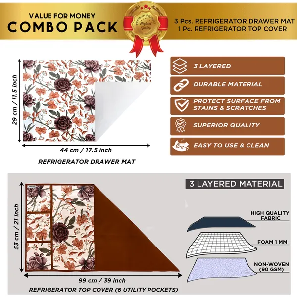 Appliance_Cover_Combo_Set_of_(1_Pc._Fridge_Top_Cover_+_3_Pcs._Fridge_Mat)