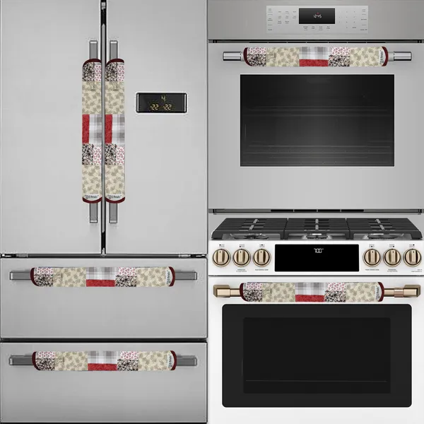 6_Pcs_Of_Cover_Appliance_Cover_Combo_Set_of_(1_Pc._Fridge_Top_Cover_+_1_Pc._Fridge_Handle_Cover_+_6_Pcs._Fridge_Mat)