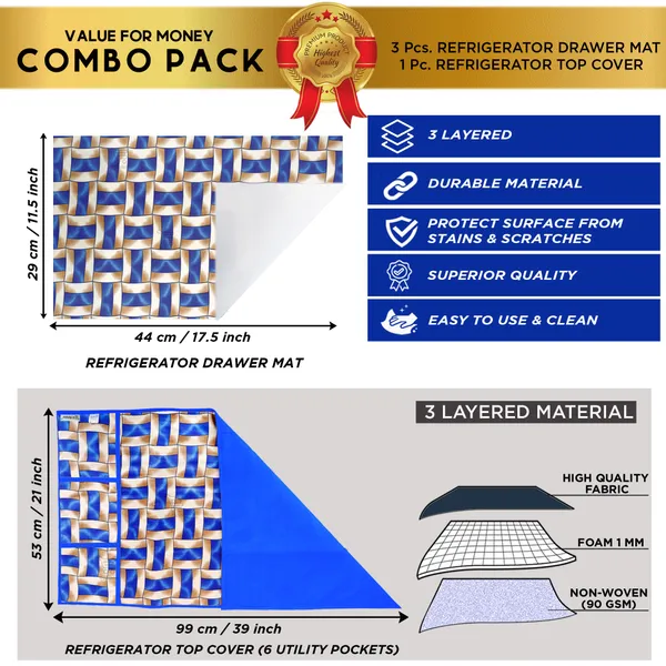 Appliance_Cover_Combo_Set_of_(1_Pc._Fridge_Top_Cover_+_3_Pcs._Fridge_Mat)