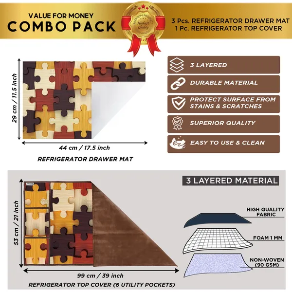Appliance_Cover_Combo_Set_of_(1_Pc._Fridge_Top_Cover_+_3_Pcs._Fridge_Mat)