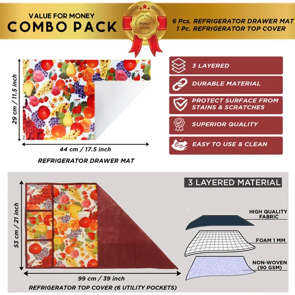 Appliance_Cover_Combo_Set_of_(1_Pc._Fridge_Top_Cover_+_6_Pcs._Fridge_Mat)