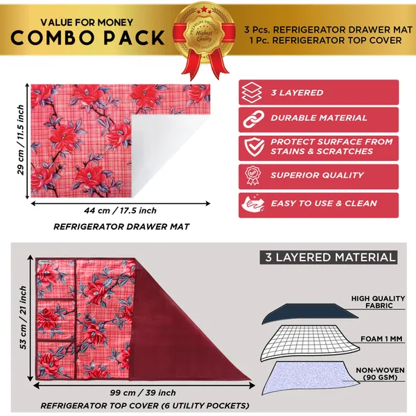Appliance_Cover_Combo_Set_of_(1_Pc._Fridge_Top_Cover_+_3_Pcs._Fridge_Mat)