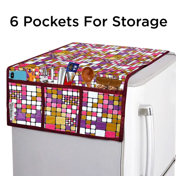 Appliance_Cover_Combo_Set_of_(1_Pc._Fridge_Top_Cover_+_4_Pcs._Fridge_Mat)