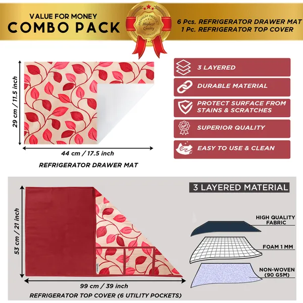 Appliance_Cover_Combo_Set_of_(1_Pc._Fridge_Top_Cover_+_6_Pcs._Fridge_Mat)