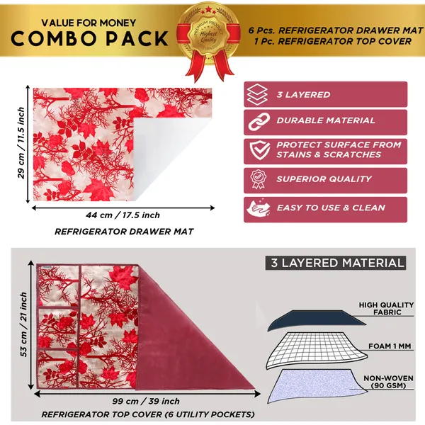 Appliance_Cover_Combo_Set_of_(1_Pc._Fridge_Top_Cover_+_6_Pcs._Fridge_Mat)