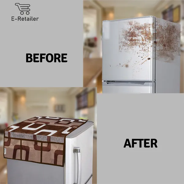 6_Pcs_Of_Cover_Appliances_Cover_Combo_Set_of_(1_Pc._Fridge_Top_Cover_+_2_Pcs._Fridge_Handle_Cover_+_1_Pc._Microwave_Oven_Cover_+_6_Pcs._Fridge_Mat_+_1_Pc._Wall_Hanging_Storage_Organizer)