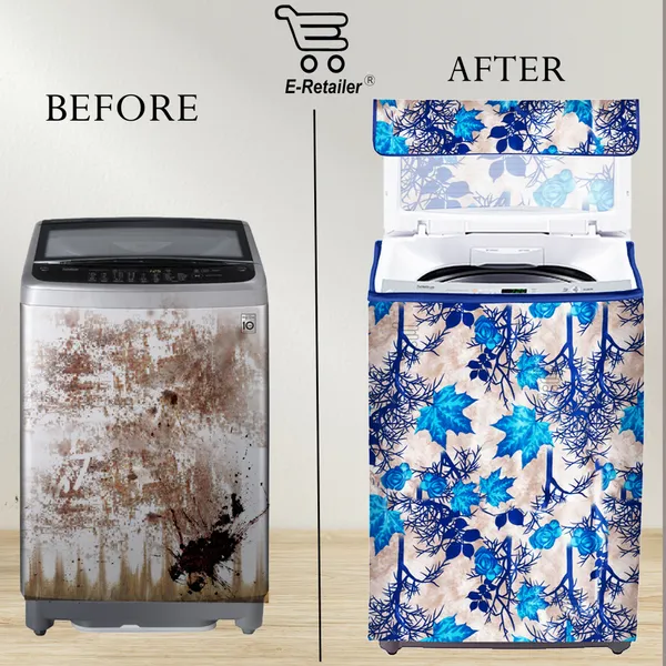 6_Pcs_Of_Cover_Appliances_Cover_Combo_Set_of_(1_Pc._Fridge_Top_Cover_+_2_Pcs._Fridge_Handle_Cover_+_6_Pcs._Fridge_Mat_+_1_Pc._Wall_Hanging_Storage_Organizer)