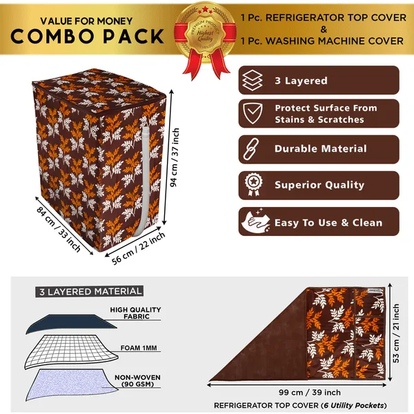 6_Pcs_Of_Cover_Appliances_Cover_Combo_Set_of_(1_Pc._Fridge_Top_Cover_+_1_Pc._Fridge_Handle_Cover_+_1_Pc._Microwave_Oven_Cover_+_6_Pcs._Fridge_Mat_+_1_Pc._Wall_Hanging_Storage_Organizer)