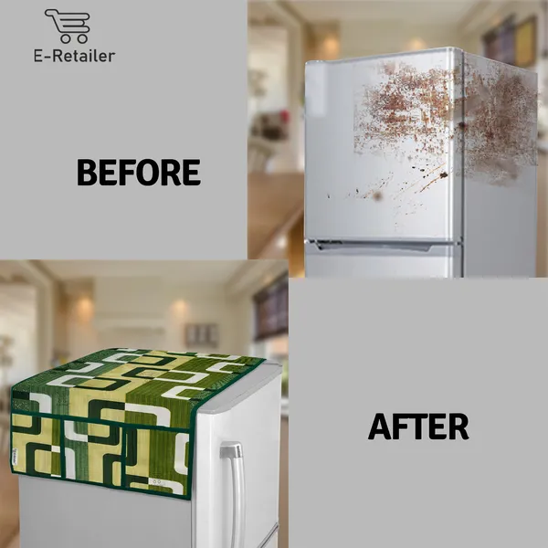 6_Pcs_Of_Cover_Appliances_Cover_Combo_Set_of_(1_Pc._Fridge_Top_Cover_+_1_Pc._Fridge_Handle_Cover_+_6_Pcs._Fridge_Mat_+_1_Pc._Wall_Hanging_Storage_Organizer)