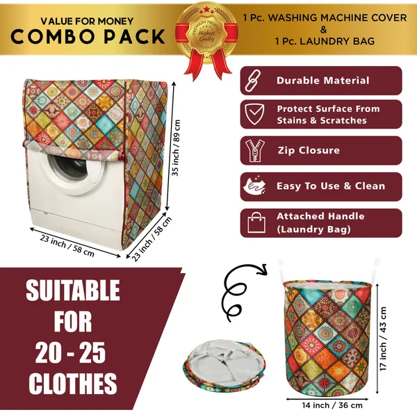 6_Pcs_Of_Cover_Appliances_Cover_Combo_Set_of_(1_Pc._Fridge_Top_Cover_+_2_Pcs._Fridge_Handle_Cover_+_1_Pc._Microwave_Oven_Cover_+_6_Pcs._Fridge_Mat_+_1_Pc._Wall_Hanging_Storage_Organizer)