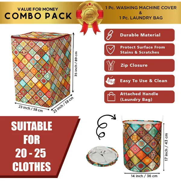 6_Pcs_Of_Cover_Appliances_Cover_Combo_Set_of_(1_Pc._Fridge_Top_Cover_+_2_Pcs._Fridge_Handle_Cover_+_1_Pc._Microwave_Oven_Cover_+_6_Pcs._Fridge_Mat_+_1_Pc._Wall_Hanging_Storage_Organizer)