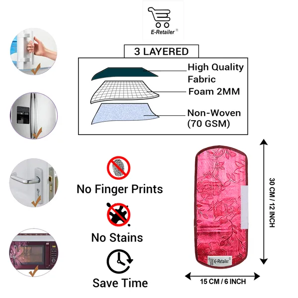 6_Pcs_Of_Cover_Appliance_Cover_Combo_Set_of_(1_Pc._Fridge_Top_Cover_+_1_Pc._Fridge_Handle_Cover_+_6_Pcs._Fridge_Mat)