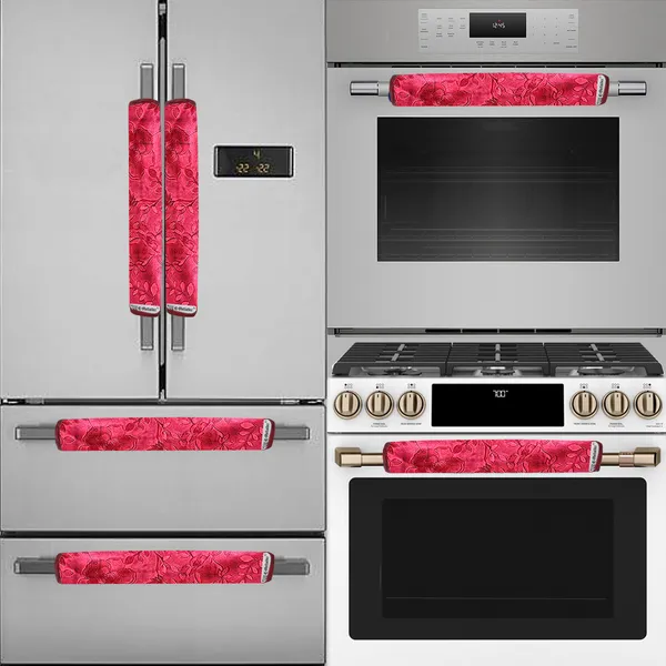 6_Pcs_Of_Cover_Appliance_Cover_Combo_Set_of_(1_Pc._Fridge_Top_Cover_+_1_Pc._Fridge_Handle_Cover_+_6_Pcs._Fridge_Mat)