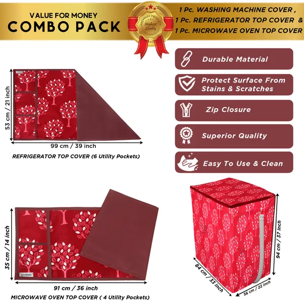 6_Pcs_Of_Cover_Appliances_Cover_Combo_Set_of_(1_Pc._Fridge_Top_Cover_+_1_Pc._Fridge_Handle_Cover_+_1_Pc._Microwave_Oven_Cover_+_6_Pcs._Fridge_Mat_+_1_Pc._Wall_Hanging_Storage_Organizer)