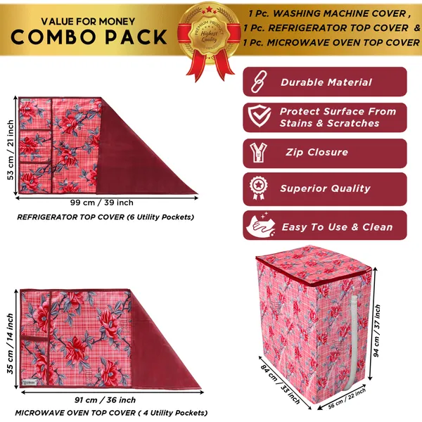 6_Pcs_Of_Cover_Multipurpose_Mats/Fridge_Mats/Refrigerator_Drawer_Mats_(Material-PP,_Color-Red,_Size-17.5X11.5_Inches)