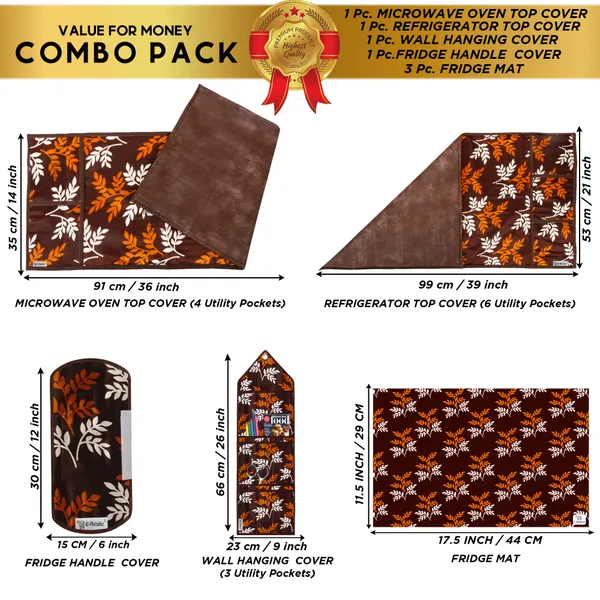 6_Pcs_Of_Cover_Appliance_Cover_Combo_Set_of_(1_Pc._Fridge_Top_Cover_+_2_Pcs._Fridge_Handle_Cover_+_6_Pcs._Fridge_Mat)
