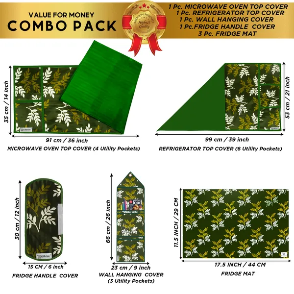 Cover_Set__Appliance_Combo__of_(1_Pc._Fridge_Top_Cover_+_1_Pc._Fridge_Handle_Cover_+_1_Pc._Microwave_Oven_Cover_+_3_Pcs._Fridge_Mat_+_1_Pc._Wall_Hanging_Storage_Organizer)