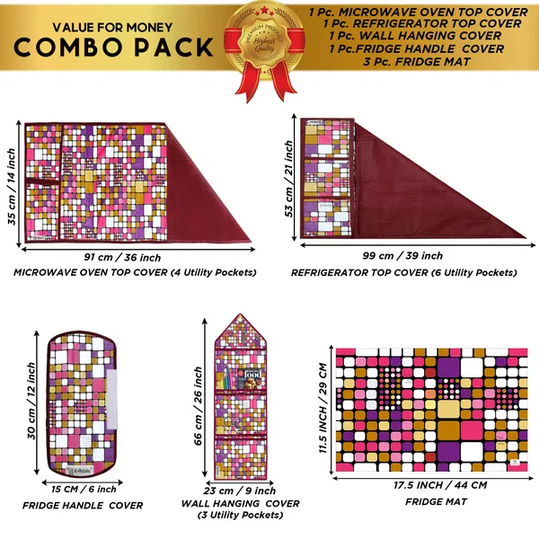 Appliances_Cover_Combo_Set_of_(1_Pc._Fridge_Top_Cover_+_1_Pc._Fridge_Handle_Cover_+_1_Pc._Microwave_Oven_Cover_+_3_Pcs._Fridge_Mat_+_1_Pc._Wall_Hanging_Storage_Organizer)