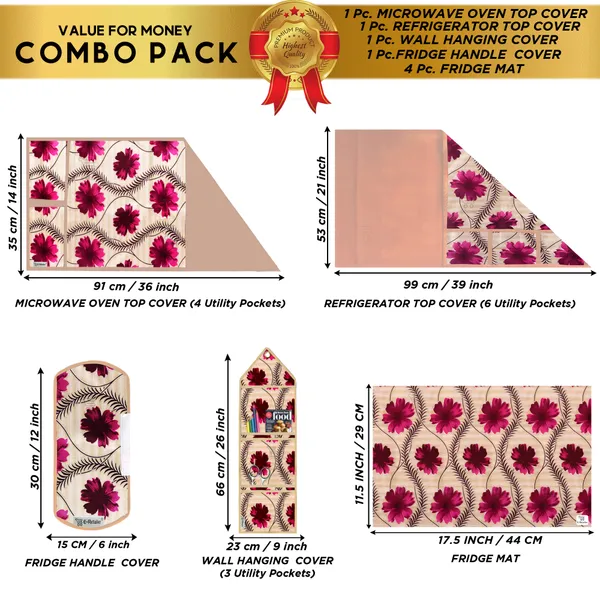 Appliances_Cover_Combo_Set_of_(1_Pc._Fridge_Top_Cover_+_1_Pc._Fridge_Handle_Cover_+_1_Pc._Microwave_Oven_Cover_+_4_Pcs._Fridge_Mat_+_1_Pc._Wall_Hanging_Storage_Organizer)