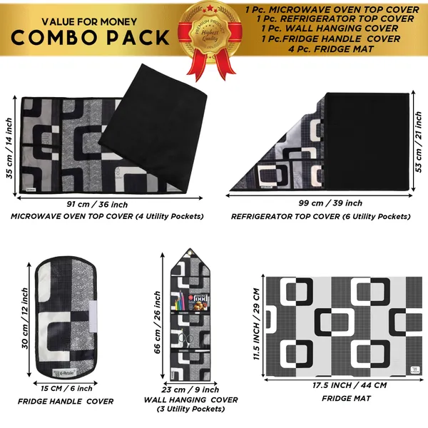 Appliances_Cover_Combo_Set_of_(1_Pc._Fridge_Top_Cover_+_1_Pc._Fridge_Handle_Cover_+_1_Pc._Microwave_Oven_Cover_+_4_Pcs._Fridge_Mat_+_1_Pc._Wall_Hanging_Storage_Organizer)