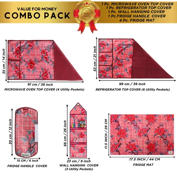 Appliances_Cover_Combo_Set_of_(1_Pc._Fridge_Top_Cover_+_1_Pc._Fridge_Handle_Cover_+_1_Pc._Microwave_Oven_Cover_+_4_Pcs._Fridge_Mat_+_1_Pc._Wall_Hanging_Storage_Organizer)