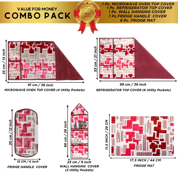 Appliances_Cover_Combo_Set_of_(1_Pc._Fridge_Top_Cover_+_1_Pc._Fridge_Handle_Cover_+_1_Pc._Microwave_Oven_Cover_+_6_Pcs._Fridge_Mat_+_1_Pc._Wall_Hanging_Storage_Organizer)