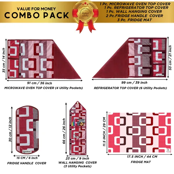 Appliances_Cover_Combo_Set_of_(1_Pc._Fridge_Top_Cover_+_2_Pcs._Fridge_Handle_Cover_+_1_Pc._Microwave_Oven_Cover_+_3_Pcs._Fridge_Mat_+_1_Pc._Wall_Hanging_Storage_Organizer)